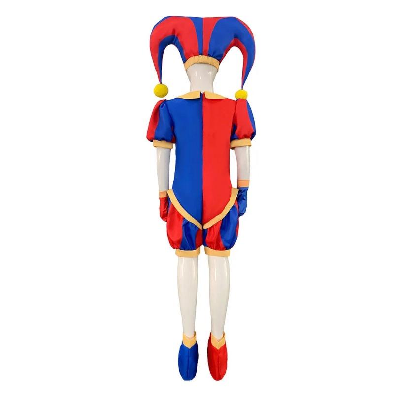 The Amazing Digital Circus Pomni Cosplay Costume Uniform Jumpsuit Hat Bodysuit Human for Adult Kids Costume Cartoon Cos