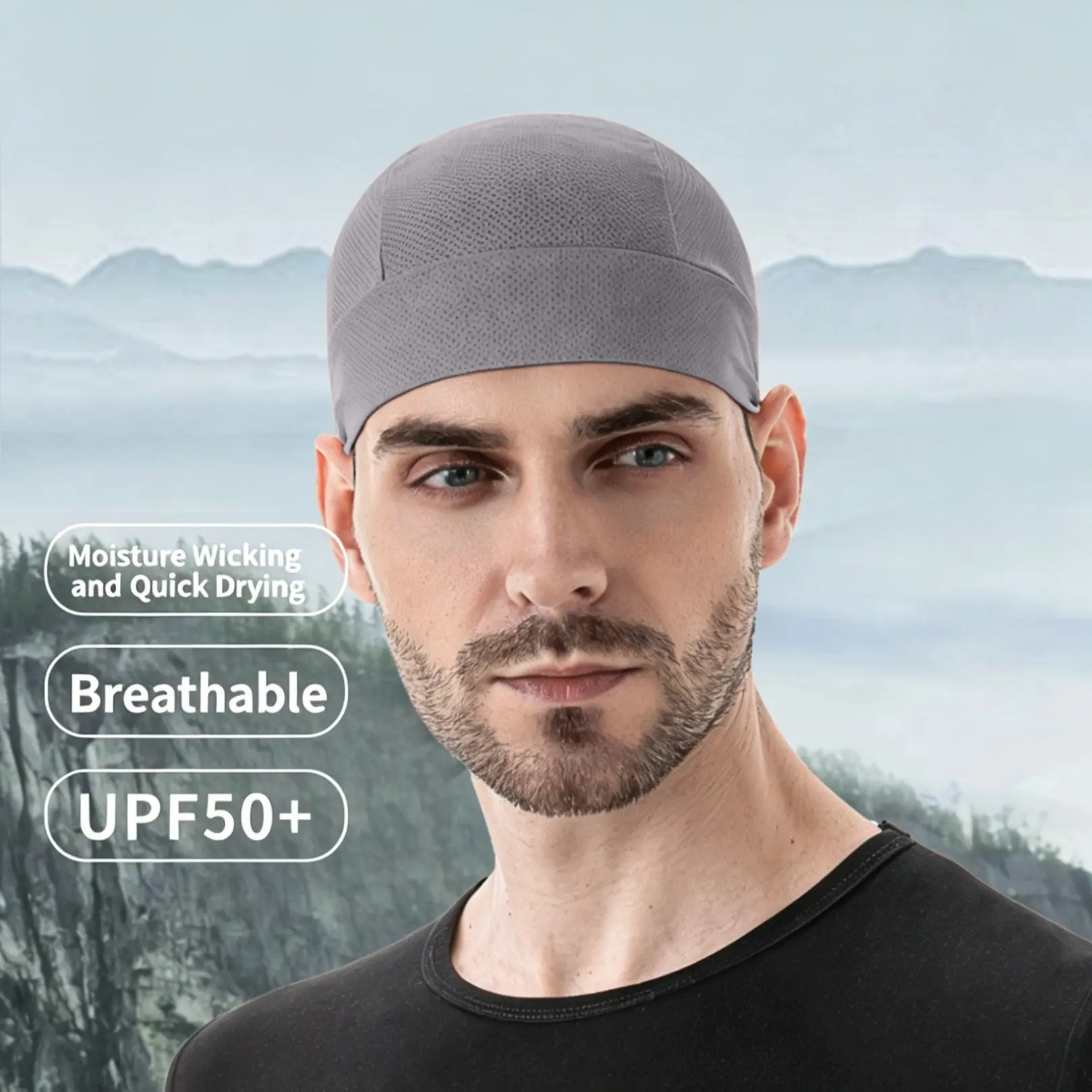 Breathable Mesh Cycling Cap, Ventilated Sports Cap, 85% Polyester 10% Spandex, Simple Sporty Design, Ideal for Riding/hiking/outdoor Activities, All-Season Wear