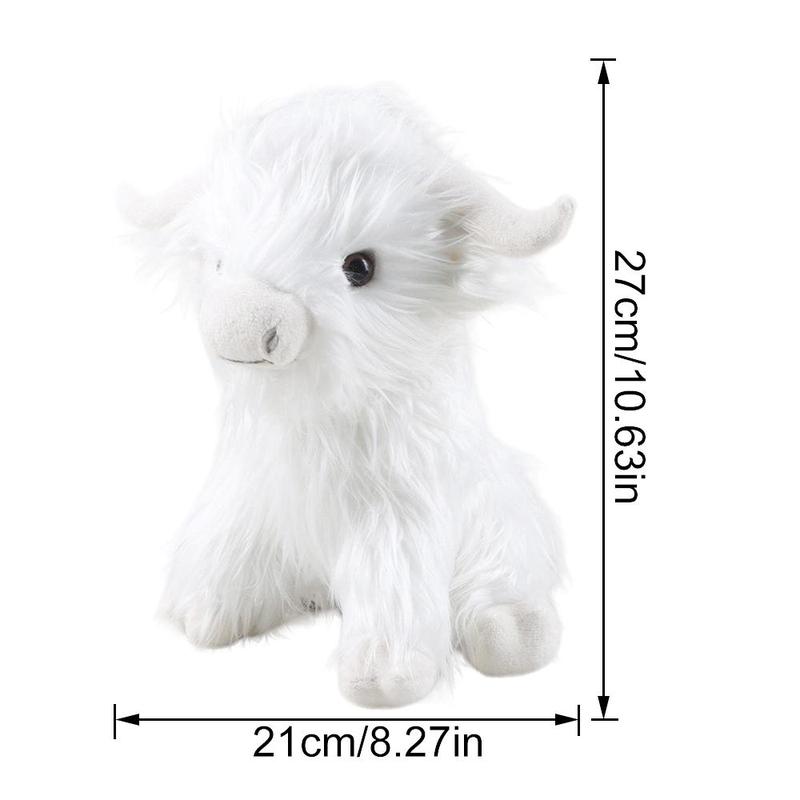 Simulated Highland Cow Plush Toy, Cute Cow Design, Summer Gifts, Soft and Comfortable Stuffed Toy for Home Decor, Companion Toy, Creative Birthday & Holiday Gift Options,Christmas Gifts For GF
