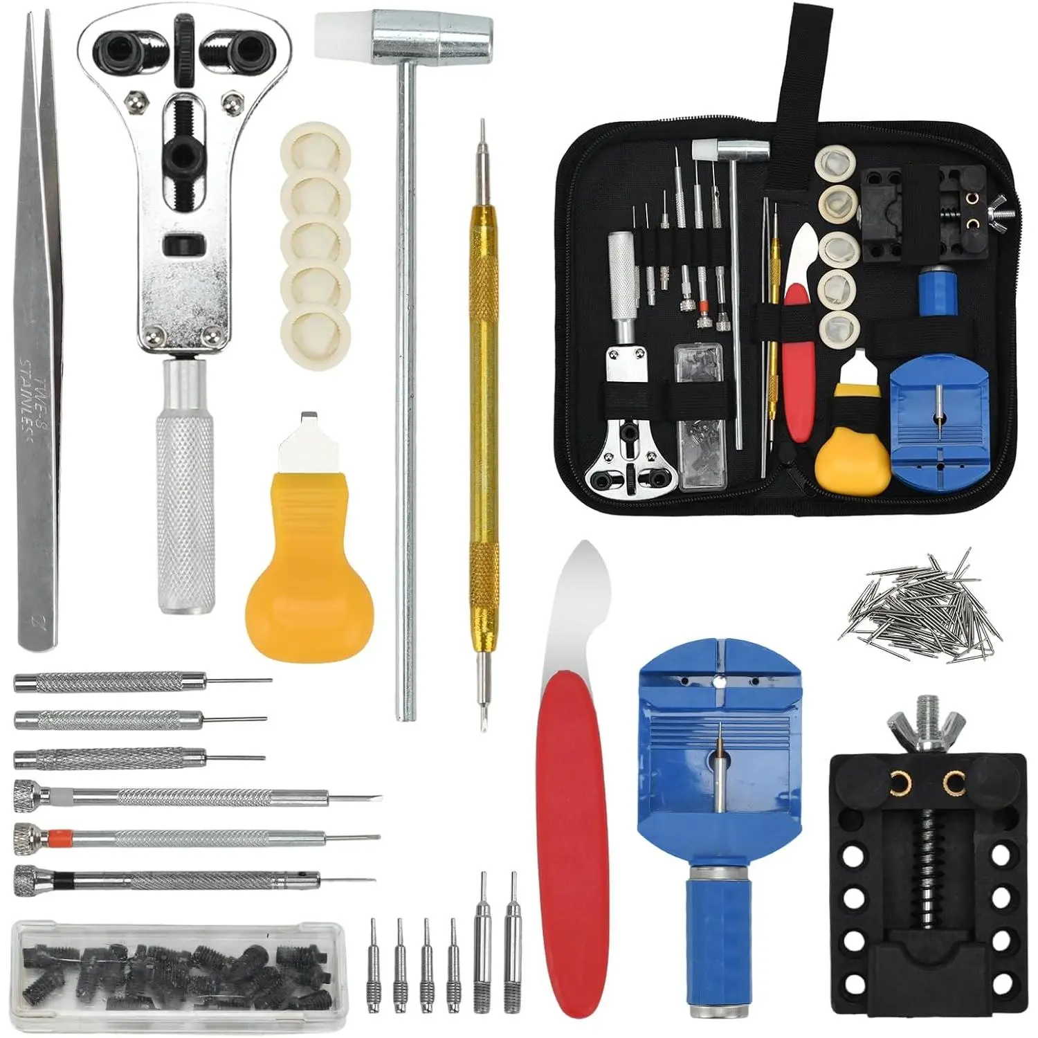 Watch Repair Kit, 152 count Watch   Tool Kit Including Band Link Remover, Case  Opener, , Spring Bar, Resizing Tool, Watch Adjustment Tool Kit