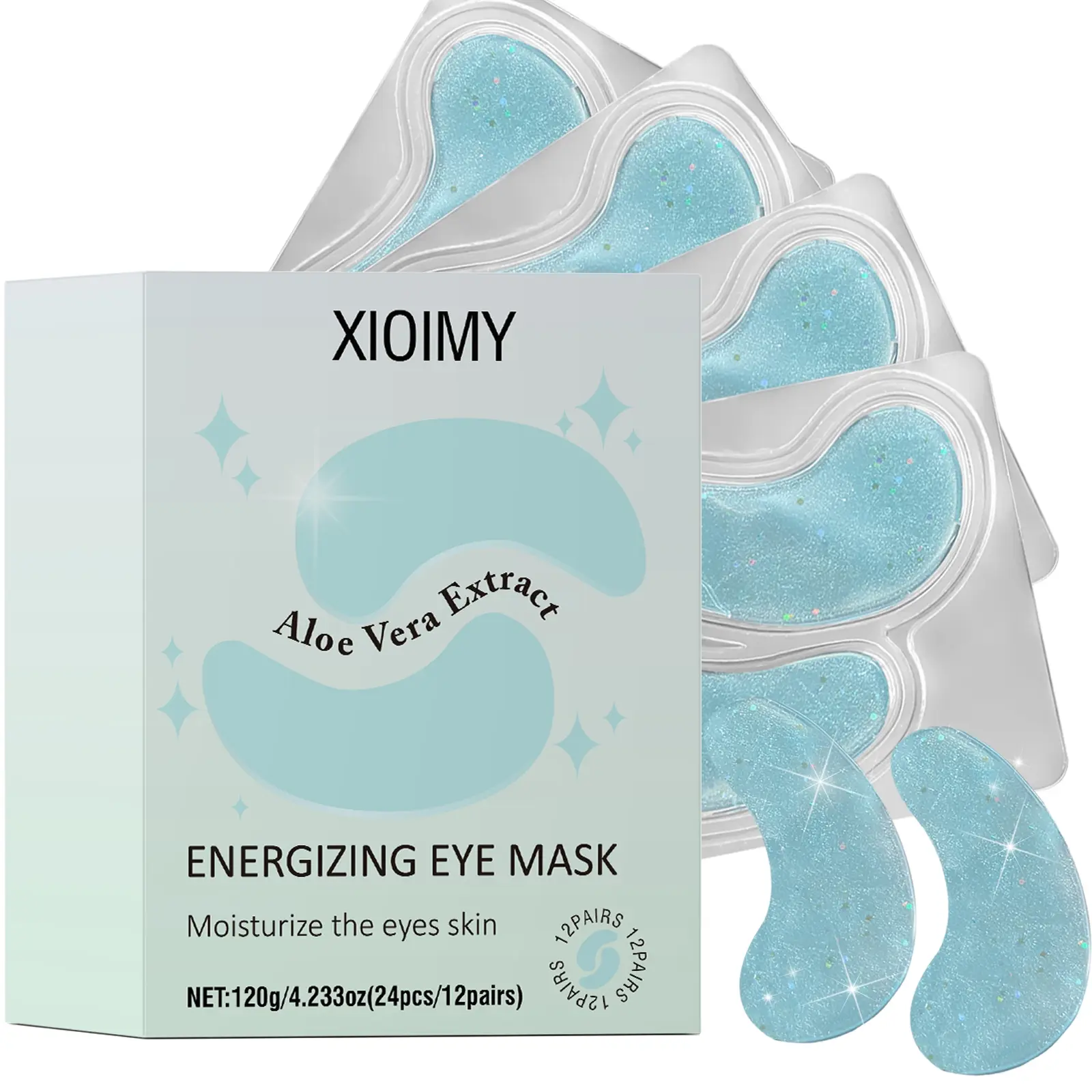 24pcs Aloe Vera Eye Mask, Eye Patch, Firming & Brightening Under-Eye Care, Deep Moisturizing, Anti-Dark Circles, Skin Barrier Protection