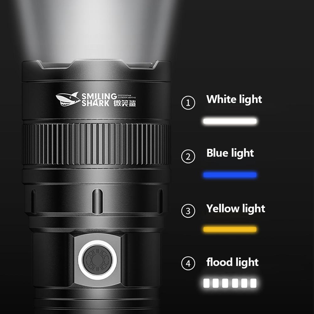 【DY-3041】Smilingshark multifunctional flashlight, four-color light source, high-capacity battery life, induction function, safe and worry-free, outdoor adventure necessary