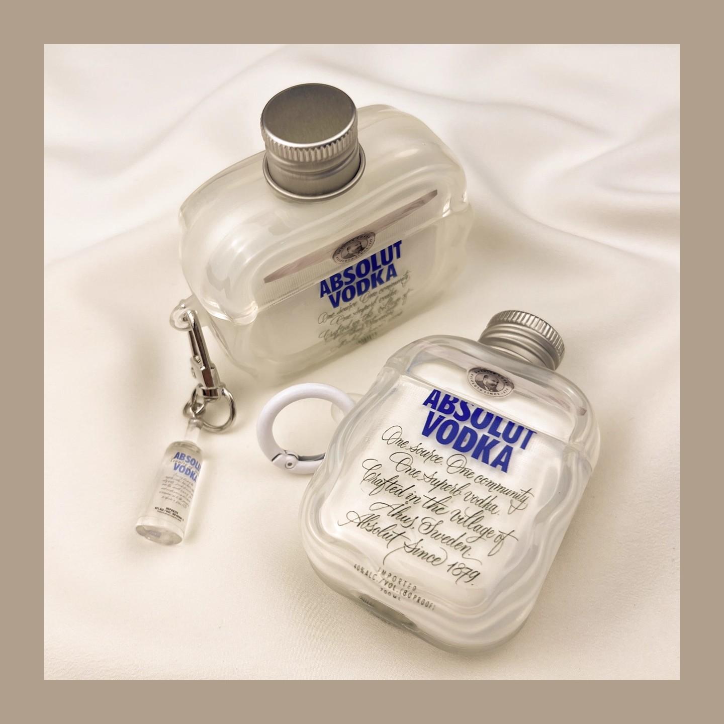 Creative 3D Bottle Cap Earbud Case Novel Vodka Design Protective Cover Compatible with Wireless Earbuds Gen 3/4 Pro Pro 2