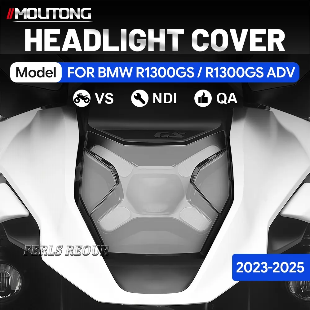 For BMW R1300GS / R1300GS ADV 2023-2025 Motorcycle Headlight Protector Cover Smoke Clear Thick Impact-resistant PC Material Anti-stone Scratch UV Lamp Shield For Off-road ADV Touring Riders New Upgraded Mod Accessories