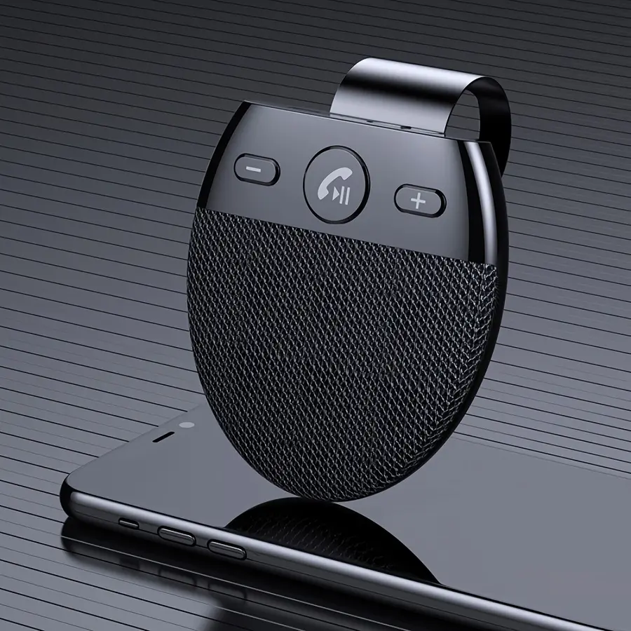 Car Electronics Accessories Wireless Vehicle Car BT Speakers Handsfree Car Kit Hands-free Speakerphone Hands free Sun Visor Music Player with Mic Support to Connect Two Mobile Phones Auto Power on by Car Door Vibration