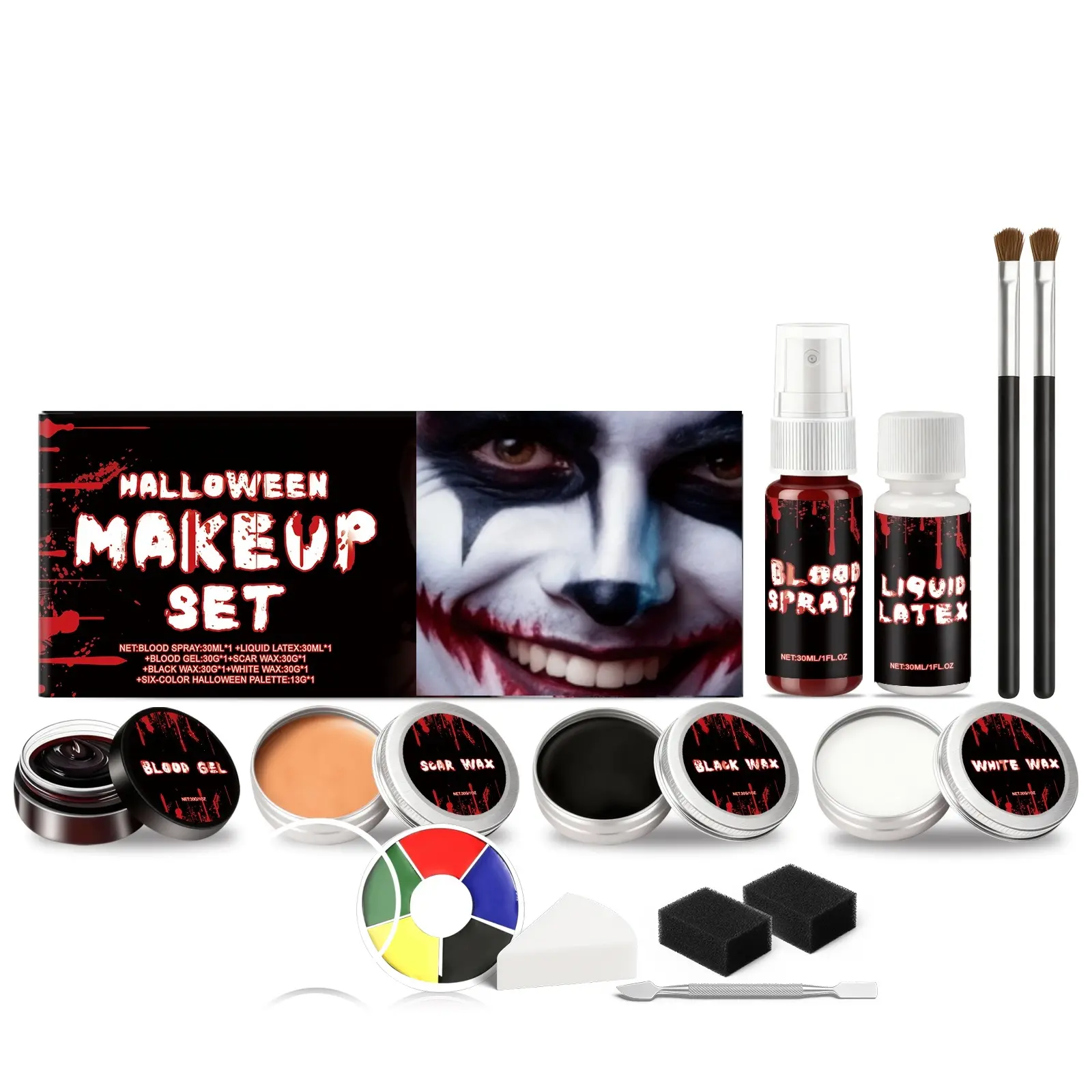 TYV Halloween Face Paint Kit – Highly Pigmented & Long-Lasting Creative Face Makeup for Halloween Balls and Parties