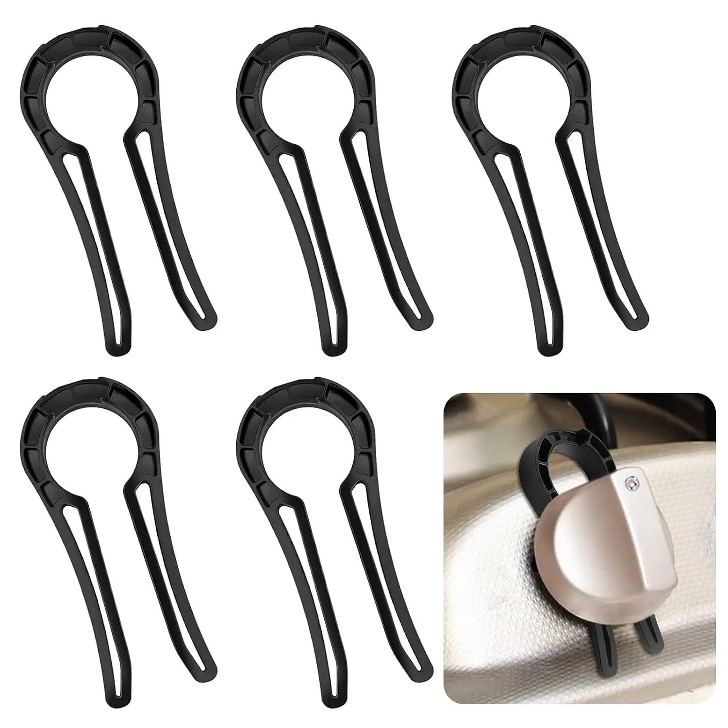 5 Pack Stove Knob Safety Locks Baby Proof Oven Knobs Covers Lock for Child Safety Black