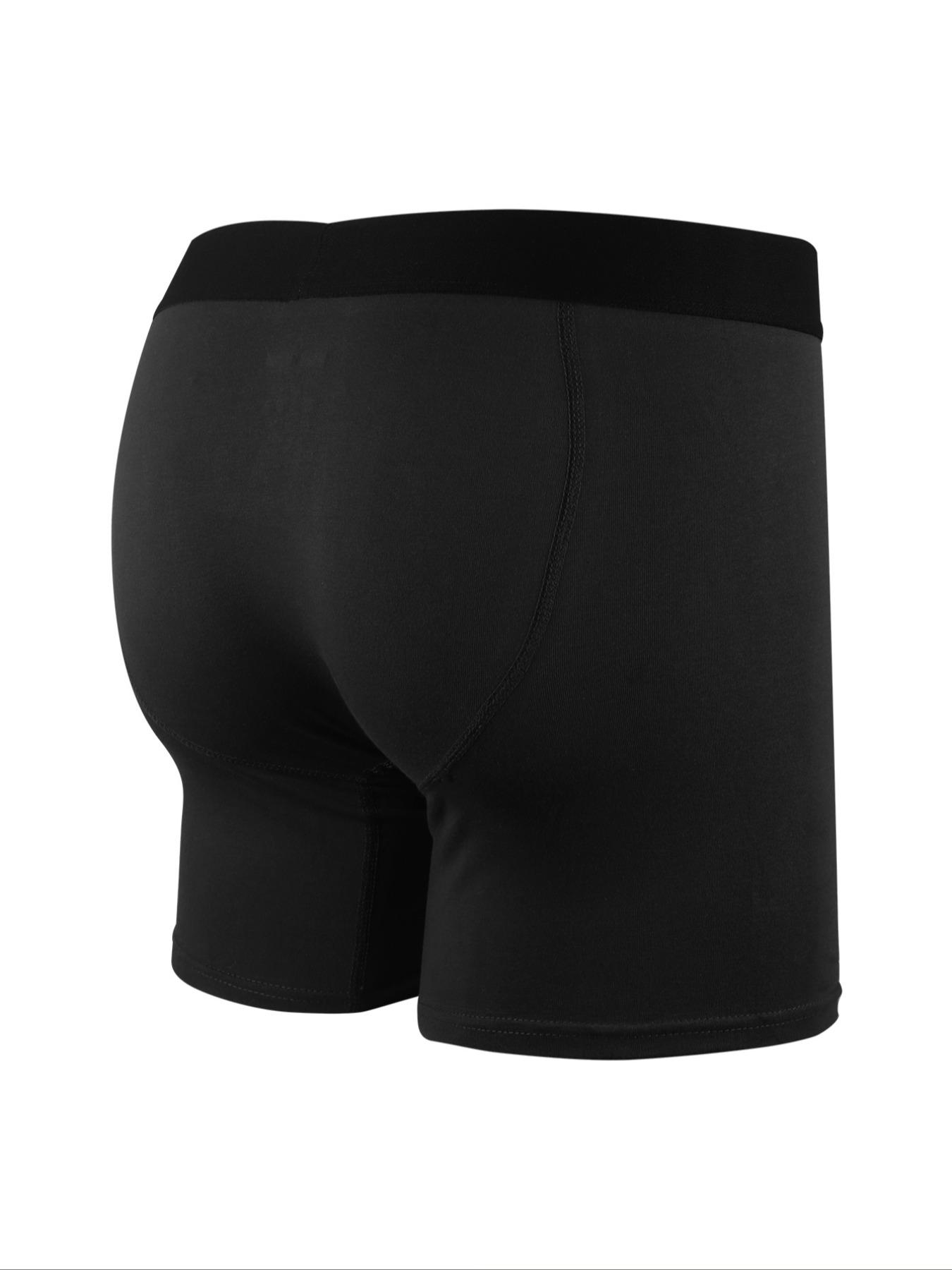 Men's 5pcs Viscose Letter Print Boxer Brief with Fly, Breathable Comfy Underwear for Daily Wear, Soft Underwear for All Season, All Season Briefs