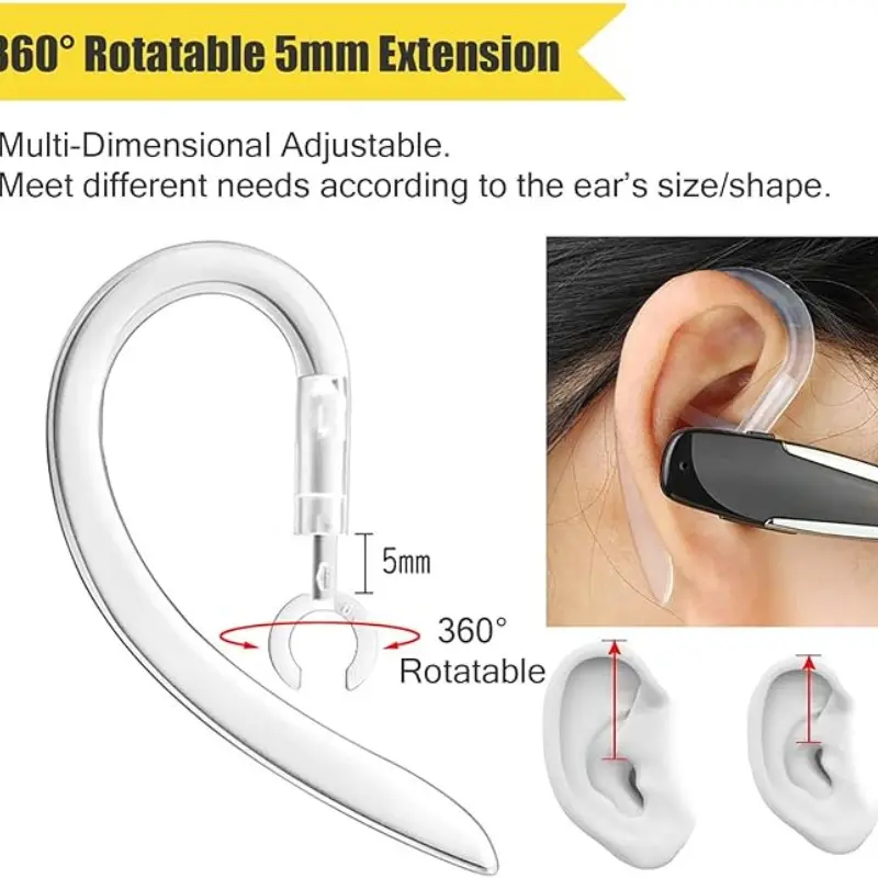 Wireless Ear Hook Headphones, 360 Degree Rotating Design, Durable Plastic Material, Comfortable Fit for Active Lifestyle