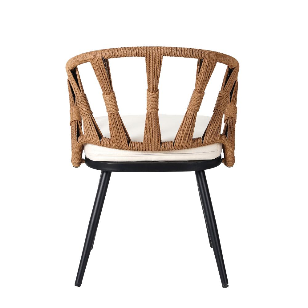 Contemporary Outdoor Set with PE Rattan Chairs and Plastic Wood Table, pool furniture ,backyard porch Suitable for Gardens and Lawn