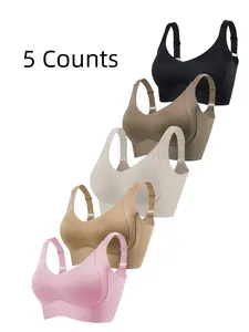 Women's Solid Wireless Push Up Bra, Breathable Comfortable Seamless Bra, Softness Lightweight Lingerie for All Seasons, Womenswear