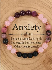 [Buy 1 Get 1 Free]  Natural Stone Garnet Beaded Bracelet for Women, Anxiety Relief, Positive Energy, Meditation, High-Quality Gift