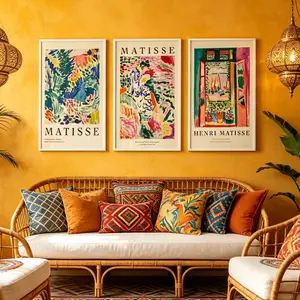 3 Pieces Fauvism Henri Matisse Art Prints, Classic Masterpiece Wall Mural, Artistic Home Art, Classic Gallery Decor, Rich Tone Poster, Wall Decor for Living Room and Bedroom, Framed or Unframed.