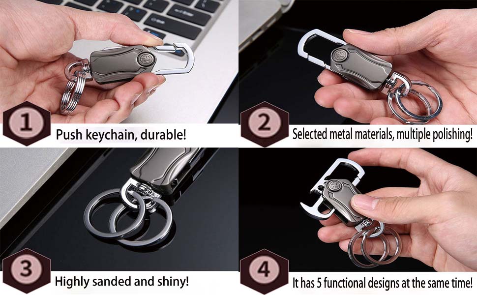 Personalized custom keychain clip, Universal Key Fob Keychain Holder for Men and Women,360 Degree Rotatable,Bottle Opener,Carabiner Car Key Chains. Gifts for Him Boyfriend Husband Gifts