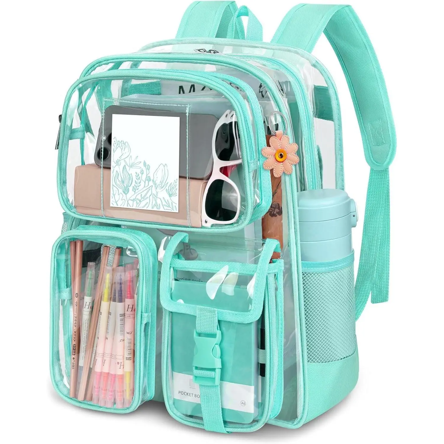 Clear Backpack for School, 17 inch Heavy Duty PVC Transparent Bookbag