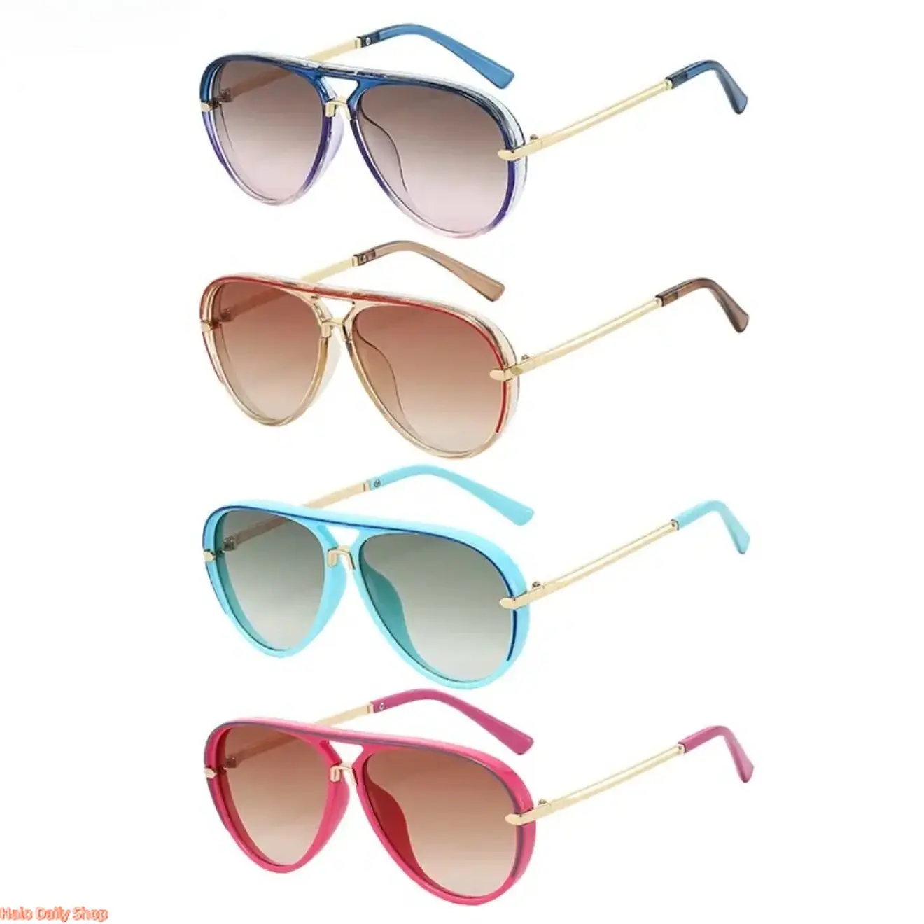 Unisex 4-Pack Retro Aviator Sunglasses, Classic Metal Frame, Multi-Color Gradient Lenses, Lightweight Casual Shades, Women's Sunglasses for Driving, Stylish Fashion Eyewear Accessories, Womens Sunglasses, Stylish Accessories
