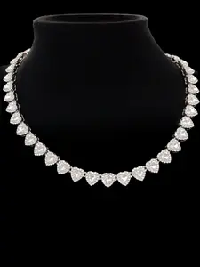 1Piece 10mm Rhinestone Glass heart-shaped chain necklace for Women, hip-hop punk heart necklace, fashion jewelry, suitable for daily wear or party, Valentine's Day gift.