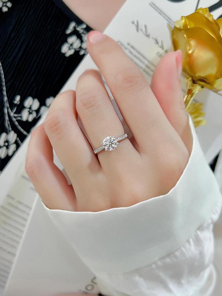 Elegant Golden Round Solitaire Ring for Women, Sparkly CZ Promise Ring, Minimalist Engagement Wedding Anniversary Jewelry Gift for Her Daily Wear