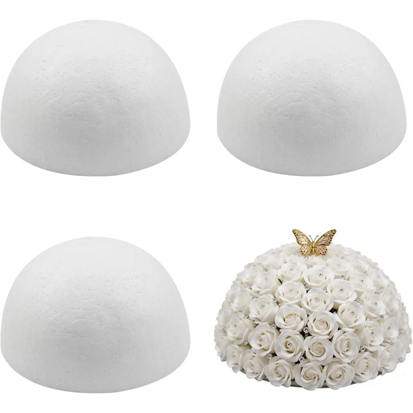 4 count Half  Balls, Round Polystyrene Styrofoam Craft Supplies | Large Hemispherical Christmas  Balls for Floral Art Making, Holiday Party Decorations, DIY  Crafts Projects, 7.5 In