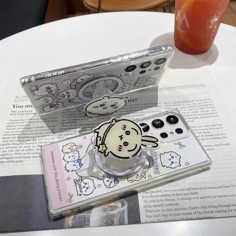 Lovely Anime Chiikawa Cartoon Mobile Phone Case Magnetic Attraction Suitable for Samsung S25ultra S24 23fe 22 Mobile Phone Case