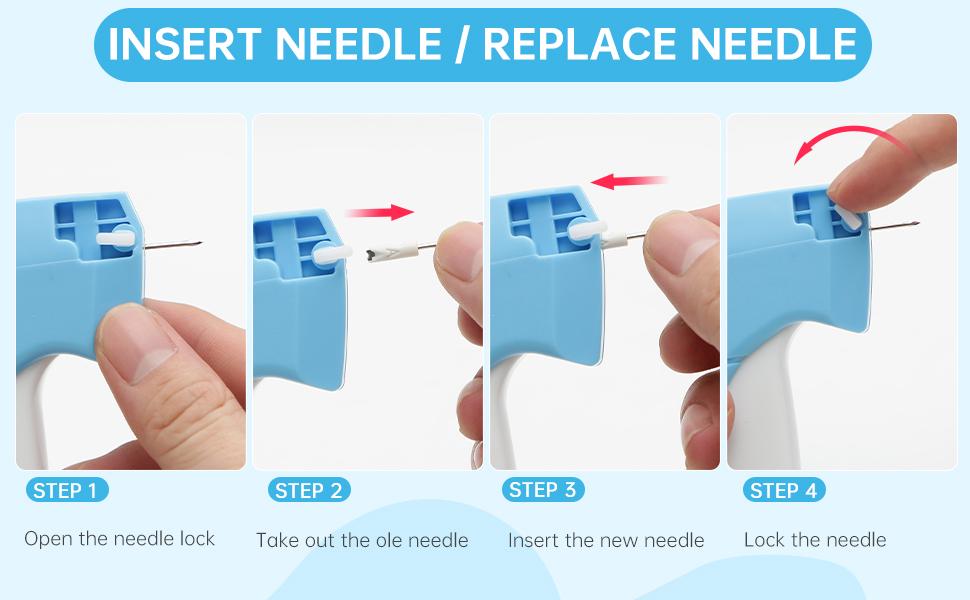 Tagging Gun Fou Clothing - Pink and White Stapler for Clothing Mini Sewing Kit Quick Clothing Fixer Sewing Tool Kits, 2000 Black & 2000 White 5mm Mini with 6 Needles