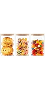 4-Pack Glass Storage Square Jars with Bamboo Lids Single 24 fl oz/720ml,Glass Canister Set, Airtight Containers for Kitchen Dry Goods, Coffee, Tea, Sugar,Flour ,Candy, Cookie, Spice