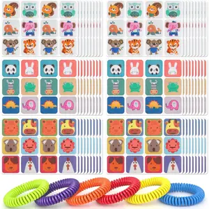 360 Pack Mosquito Stickers for Kids, with 6 Pack Mosquito Bracelets, Bug Stickers Natural DEET - Free, Plant Ingredients, Mosquito Patches for Outdoor CampingGift.