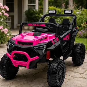 ARCH 24V 400W Kids Ride On Electric UTV with Parent Remote Control, Four-Wheel Suspension, LED Lights, Bluetooth, MP3, USB, Power Display, Portable Handle, Pink Polypropylene Ride-On Toy for Ages 3+ Outdoor Off-Road Fun, Pink Color Options