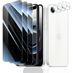 1-Pack,  Screen Protector and Camera Lens Protector for  17e/16e with Installation Alignment Aid, Anti-Spy Tempered Glass Film, Dark Private Black Protection, Anti-Scratch