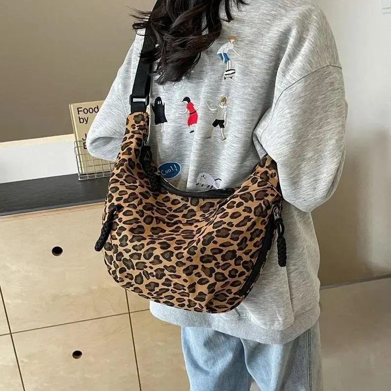 2026 New Leopard Print Corduroy Bag, Designer Luxury Style Crossbody & Shoulder Tote Bag for Women, Casual Daily Handbag for Street, Shopping & Outdoor Use, Crossbody Bags For Women, Handbags For Women