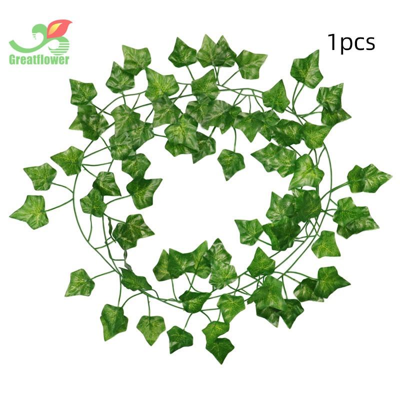 Valentine's Day Wall Hanging Simulation Faux Plastic Vine Ornaments for Room Decor, DIY Spring Green Artificial Leaf Vine, Plastic Simulation Leaves, Decorative Plants for Home Wedding Party Decoration, Fake Indoor Plants