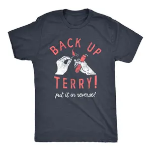 Mens Back Up Terry Put It In Reverse T Shirt Funny Fireworks Sarcastic Viral Video Fourth Of July Tee for Guys Mens Funny T Shirts Cool Vintage Fashion T-Shirt Gift Classic Menswear Patriotic Apparel for Men Navy -