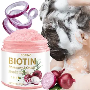 200g Biotin Rosemary Onion Scalp Exfoliator, Removes Dead Skin & Oil, Gentle Cleansing & Nourishing, Ideal for Oily & Dandruff Prone Hair