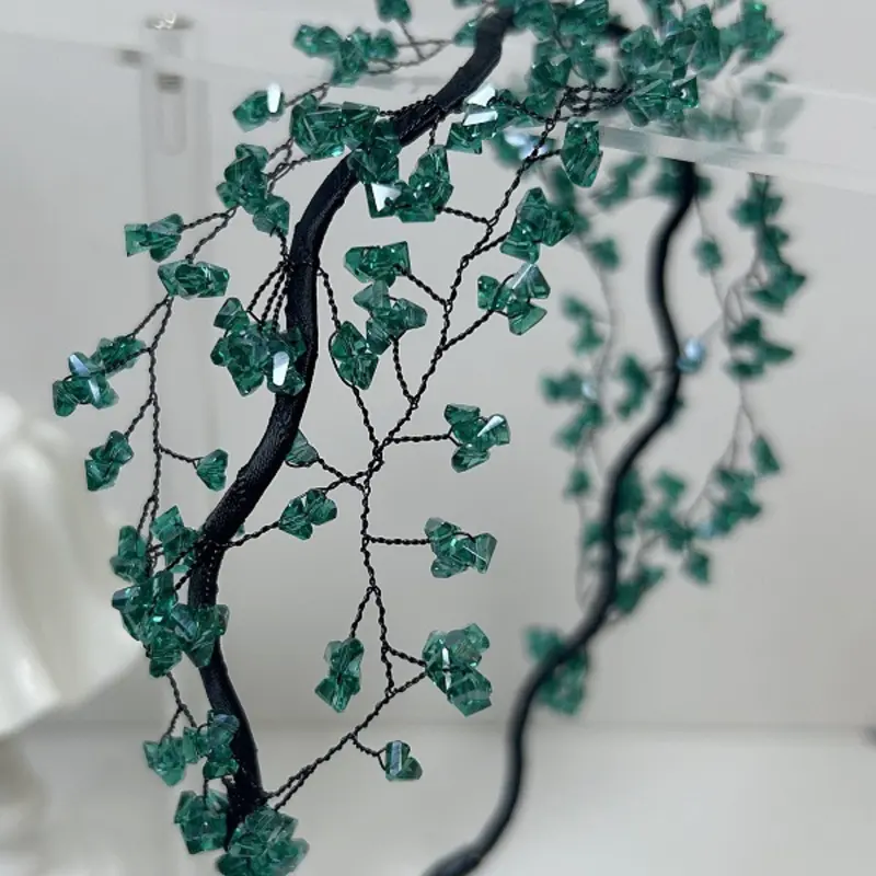The Wizard of Oz ~ Super Fairy Irregular Green Beaded Fashion Headband Same Style Small Exquisite High-End Hair Accessory Chic Headbands Women Hairband