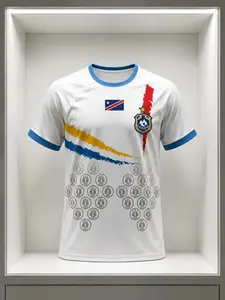 Summer Men's Congo Away Soccer Jersey, Football Jersey, Breathable Quick-Dry Thai Version, Long Sleeve Round Neck, Casual All-Season Training Top
