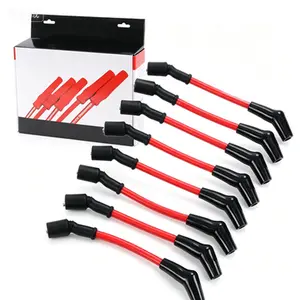 New 10.5mm High Temp-Silicone Spark Plug Wires Set - Ultra High Strength Ignition Cable Replacement for LS1 LS2 LS3 LS6 LS7 Engines, Direct Fit, Durable, Reliable Conductive Performance