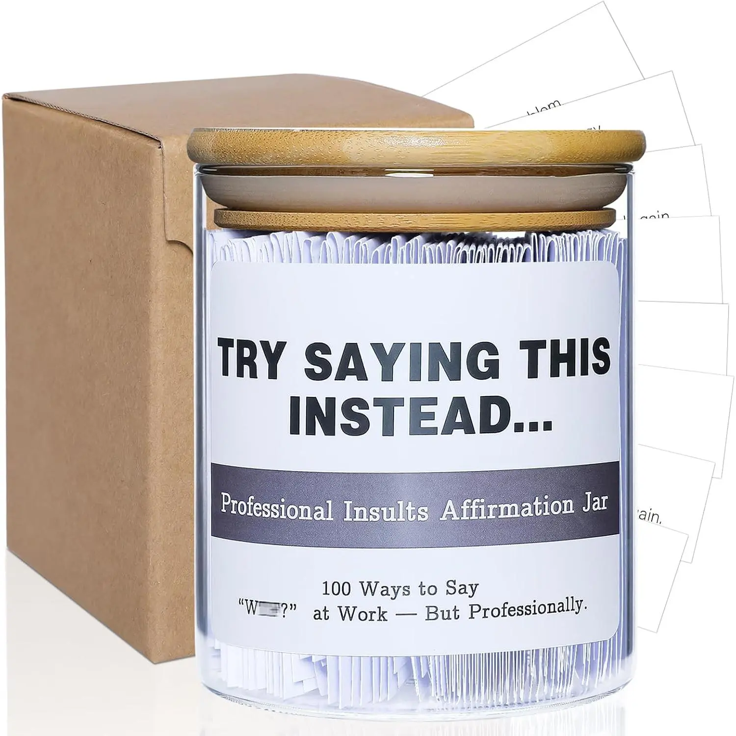 100 Try Saying This Instead Work Affirmation Jar Funny Office Translations | Office/Christmas/ year   for Coworkers//