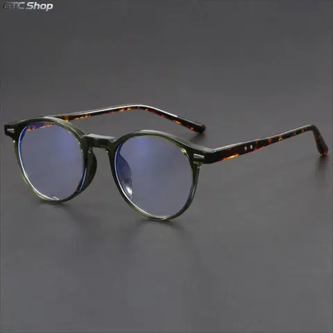 Unisex Anti-Bluelight Round Full Rim Reading Glasses - Minimalist Rivet Details, Universal Fit, Casual Sports Eyewear for Adults' Everyday Wear