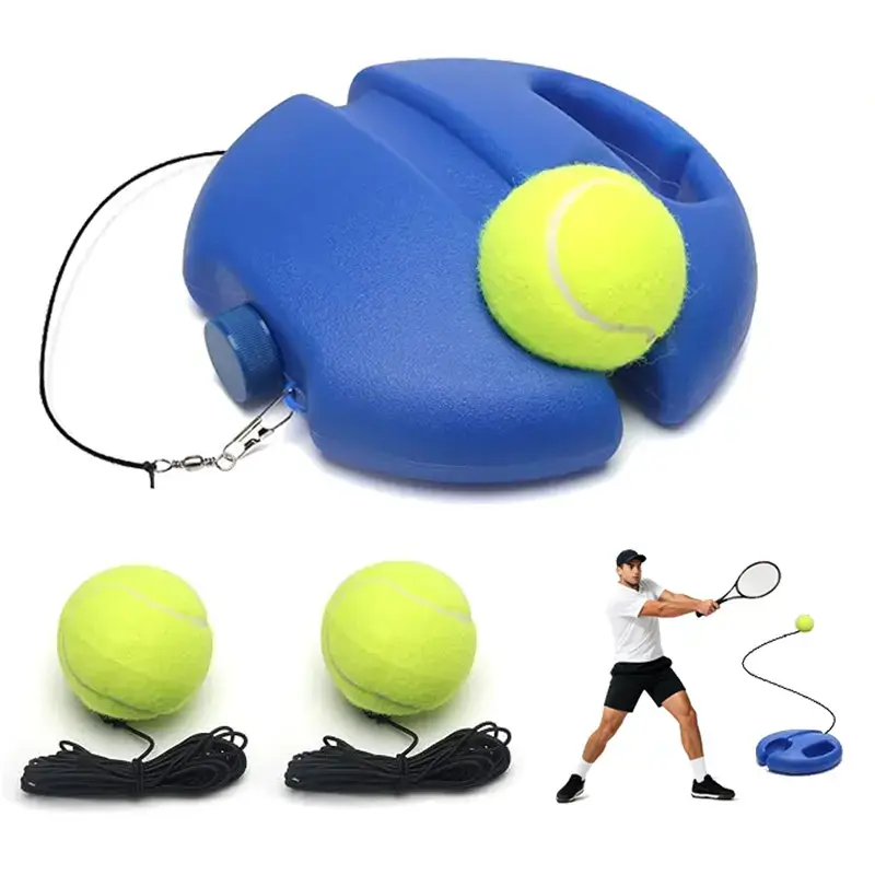 Tennis Trainer Set - Portable Innovative Tennis Training Equipment with 2 Bouncing Balls for Outdoor Use in Gardens, Parks (Adults & Children)