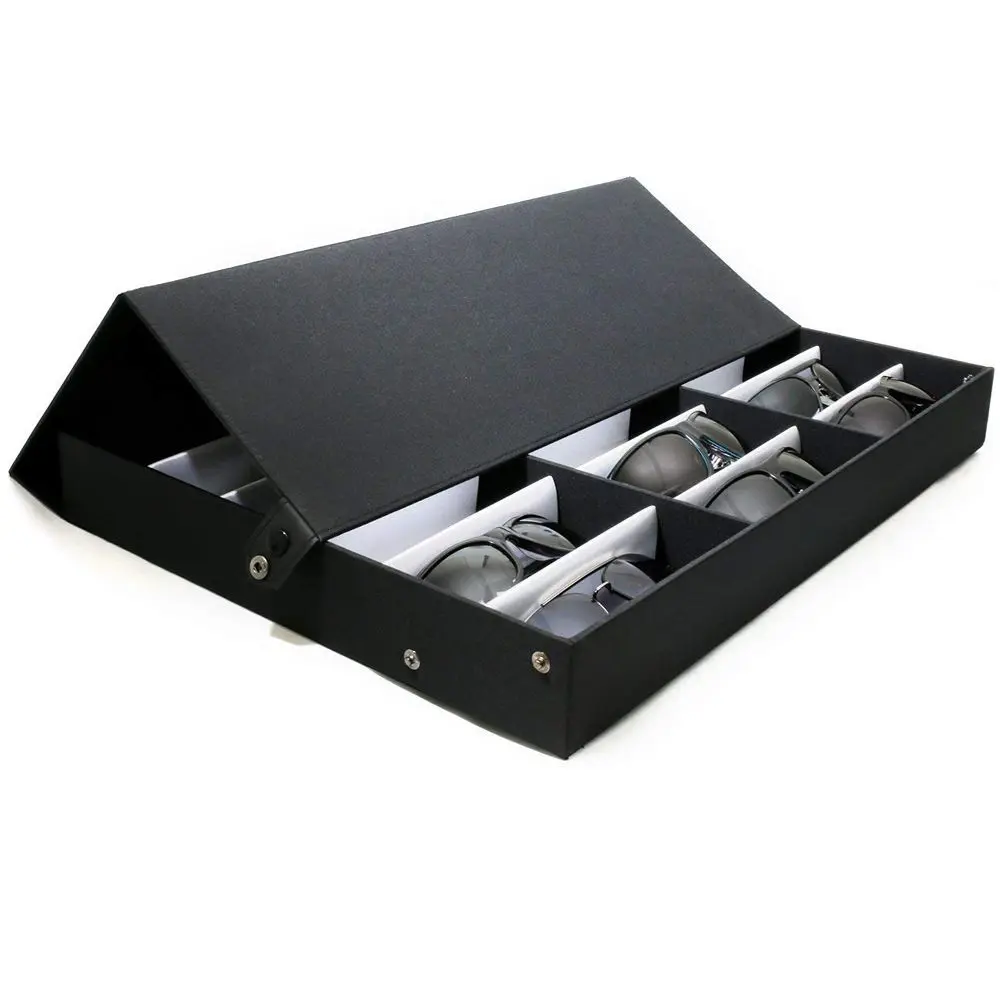 18-Piece Sunglasses Organizer, Eyewear Holder Tray Box, Home Storage Case for Eyewear Display