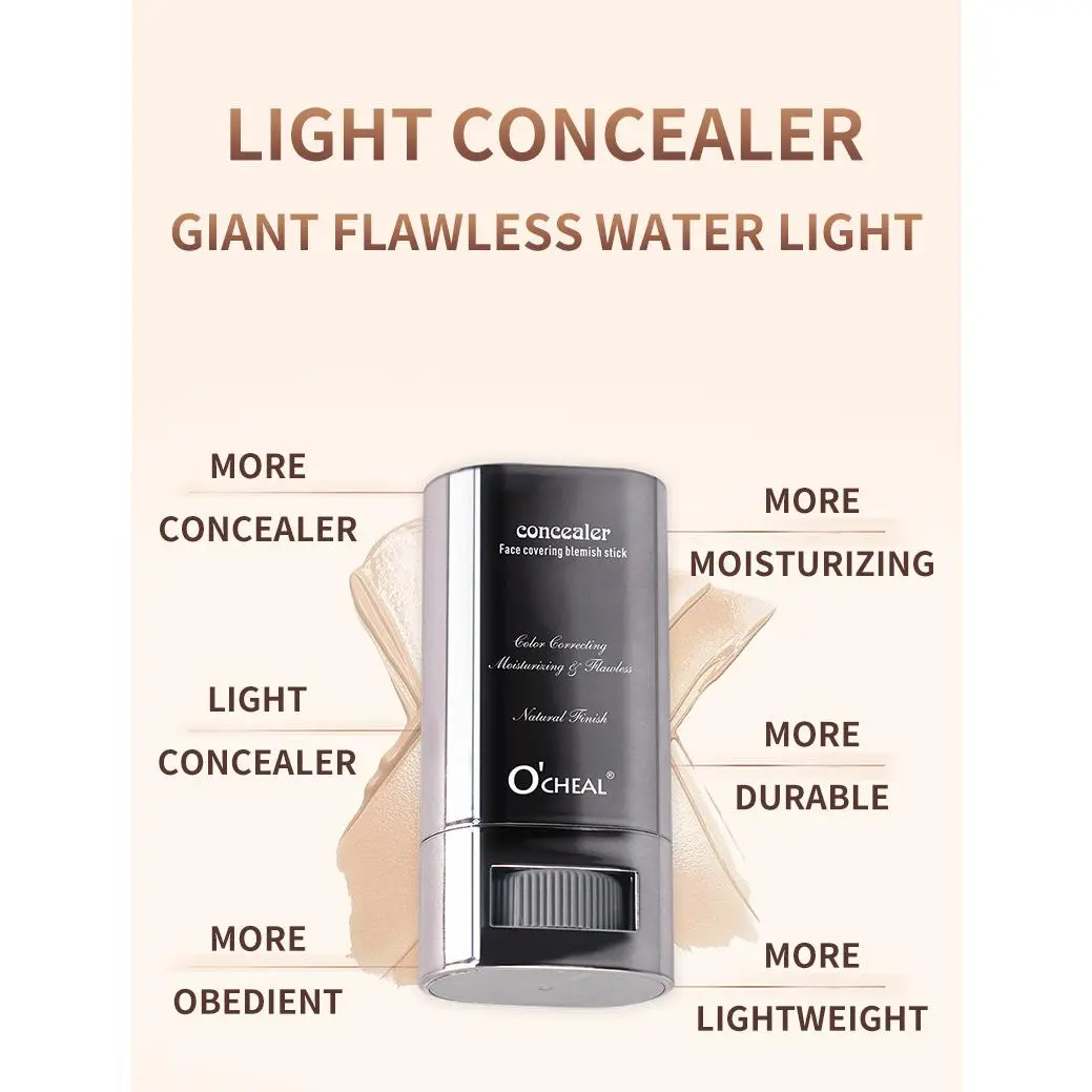 Concealer stick, concealer cream, concealer liquid, for blemishes, acne marks, dark circles, and tattoos
