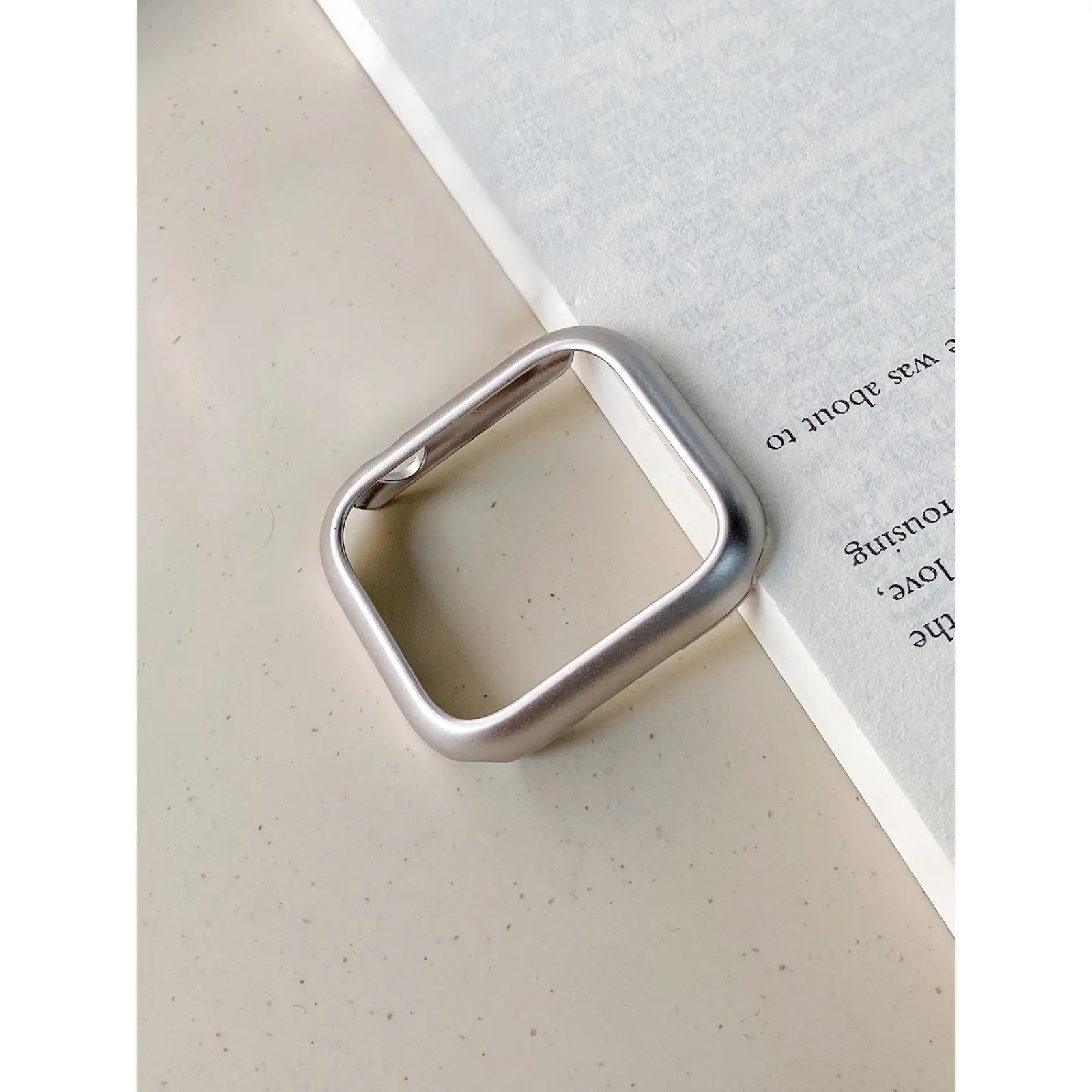 Matte Metal Frame Watch Case with Built-In Tempered Glass Screen Protector, Full Coverage Shockproof Hard Bumper Cover, Scratch Resistant Watch Protective Shell for Smart Watch