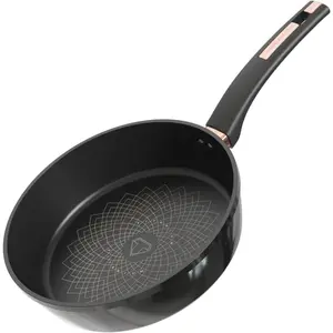 12 Inch Non Stick Deep Frying Pan with Double Pour Spouts, Titanium Coating, PFOA-FREE, Stay-Cool Handle, Induction Compatible with  Cooktops