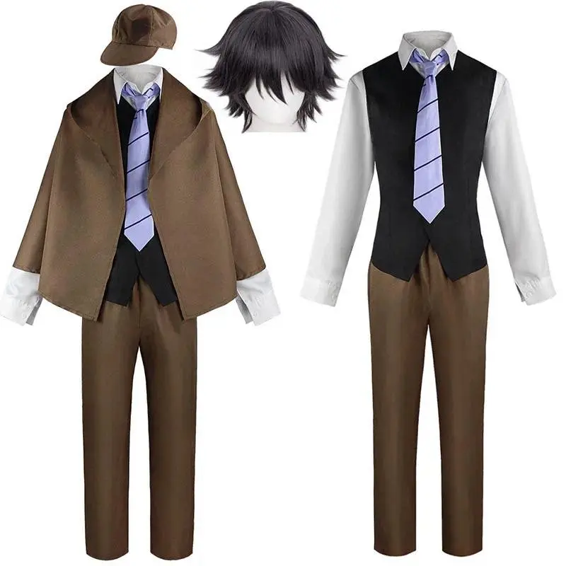 Edogawa Ranpo cosplay Costume Detective Uniform Suit Edogawa Rampo Outfits  with Hat for Halloween Comic Con