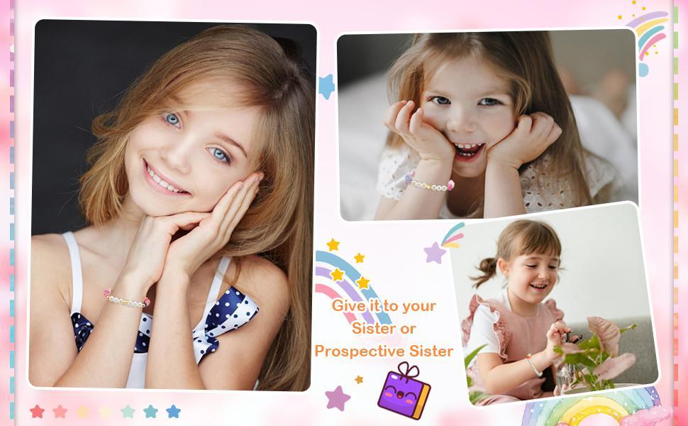 Big Sister Bracelet, Colorful Little Girls' Sister Jewelry, Letter Beads Bracelet, Sister Jewelry Gifts for Daughter Granddaughter Niece Big Sister Girls
