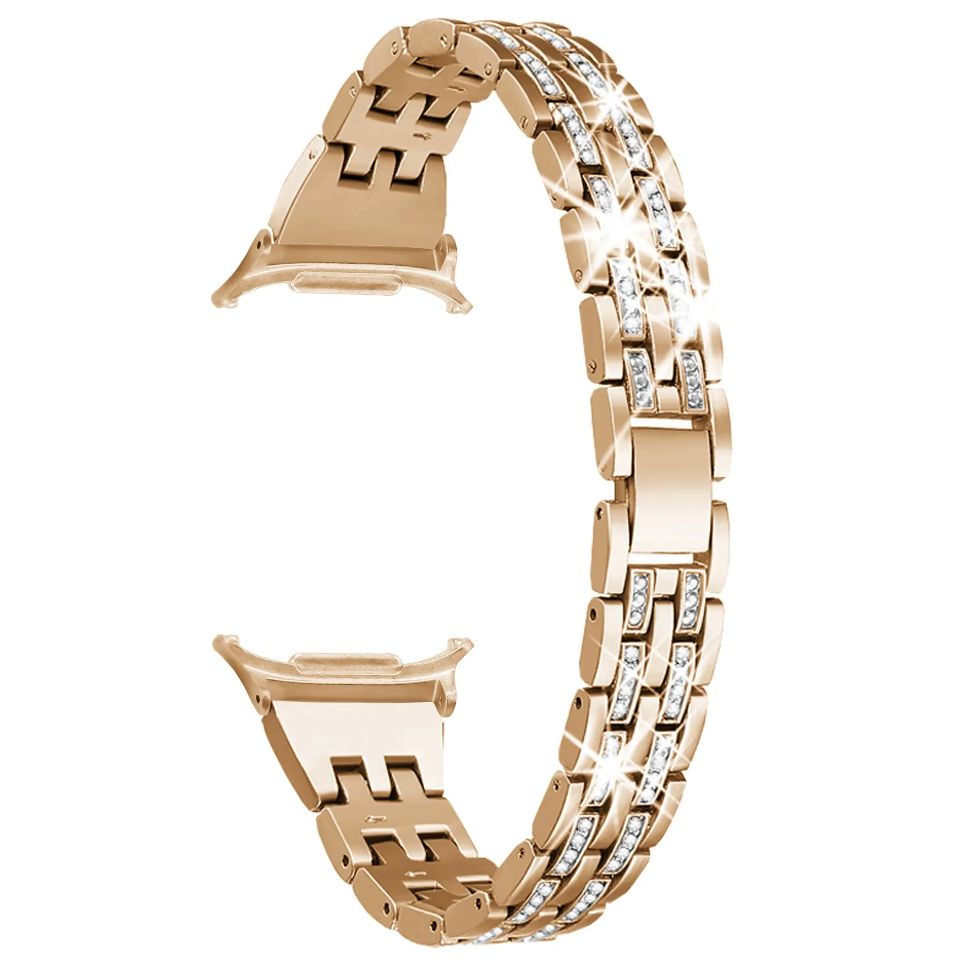 Bling Band Compatible for Samsung Galaxy Watch 8 9 40mm 44mm, Women Diamond Chain Metal Bracelet Rhinestone Strap