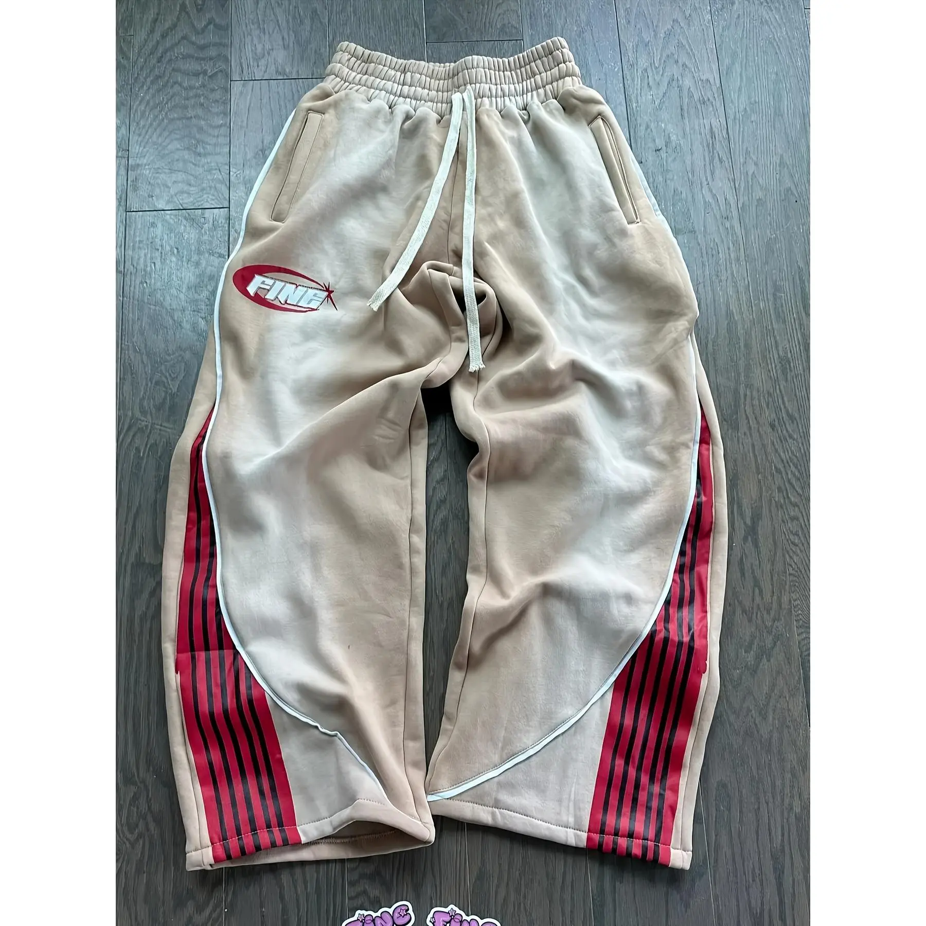 Y2K Printed Patchwork Spray-Dyed Pants