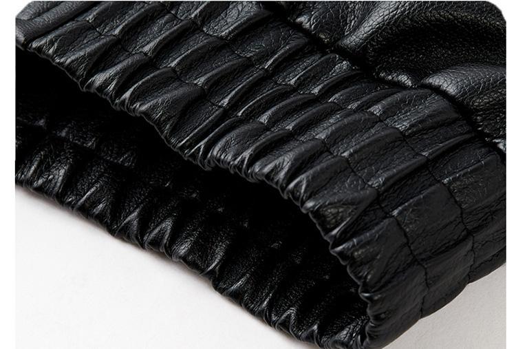 BIGWIG men's autumn and winter casual faux leather bomber jacket, fashionable modern motorcycle flight jacket, casual loose soft motorcycle jacket, lapel button zipper long sleeve with pocket jacket, PU leather