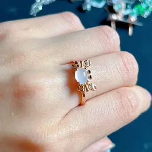 Trendy Mini Crab Adjustable Gold Ring, Unique Statement Jewelry, Exquisite All-match Accessory for Daily Wear Party Birthday Gift