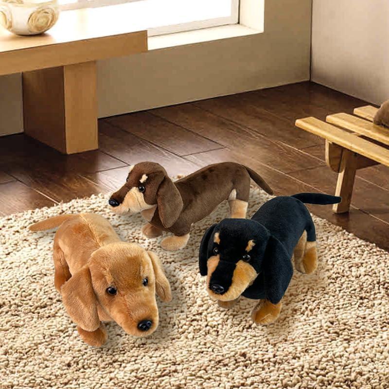 Dogs Stuffed Animals,16”Dachshund Stuffed Animals Plush Dog Stuffed for Kids,Girls,Boys,Pet,Soft Cuddly Plush Realistic Dog as Birthday Gift (Light Brown)